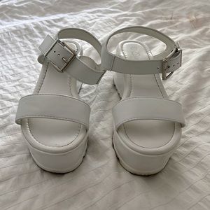 white platform sandals
